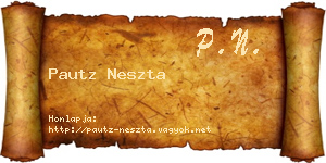 Pautz Neszta névjegykártya